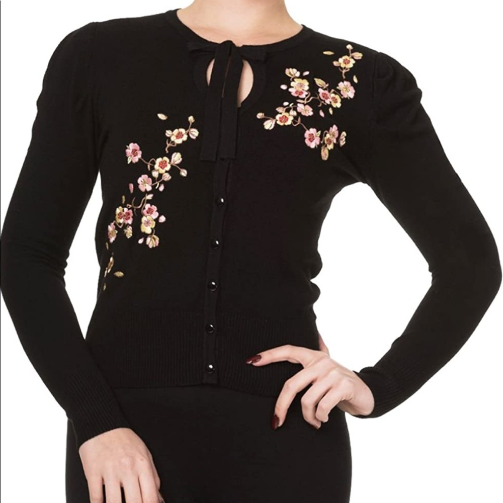 Banned Apparel Dancing Days Vintage style Floral Knit Cardigan